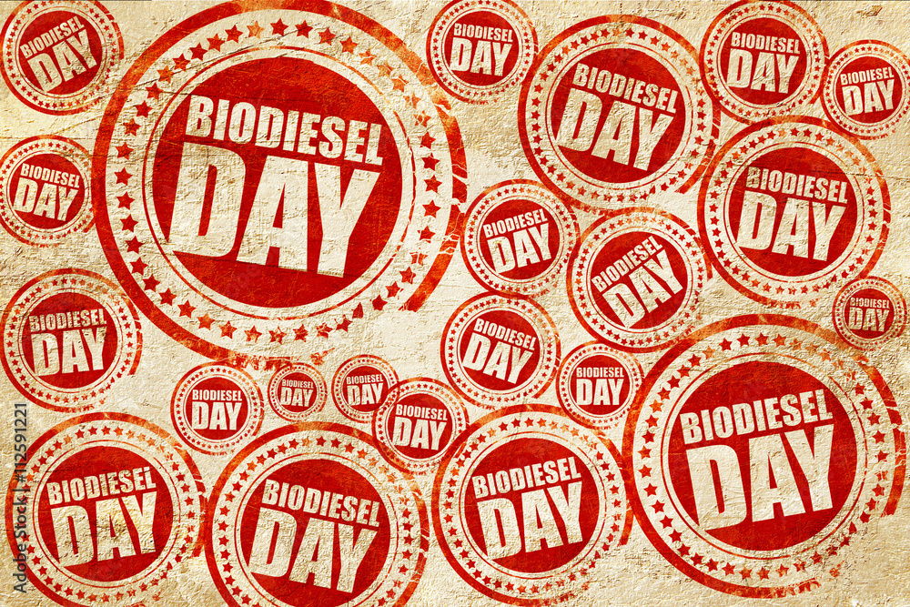 biodiesel day, red stamp on a grunge paper texture