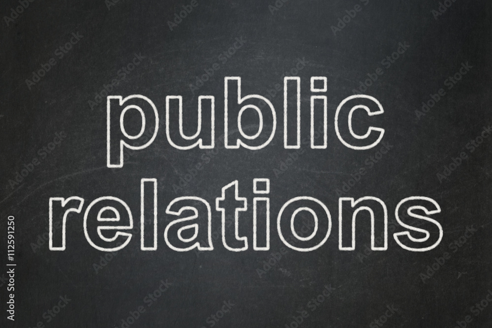 Fototapeta premium Advertising concept: Public Relations on chalkboard background