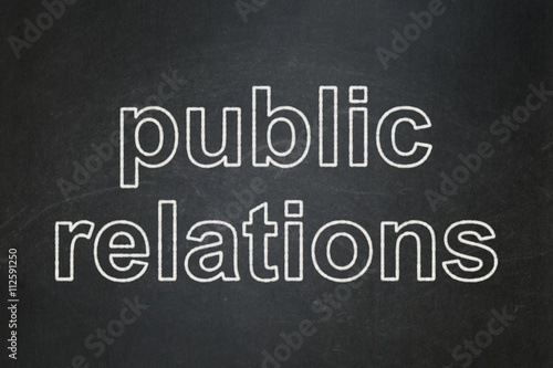 Advertising concept: Public Relations on chalkboard background