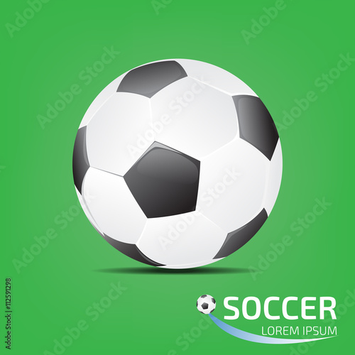 soccer ball on green background with shadow  football  soccer  v