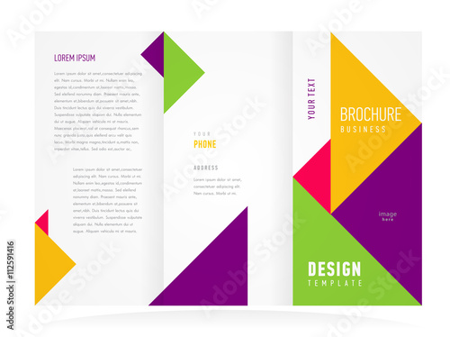 brochure design template tri-fold vector abstract triangles