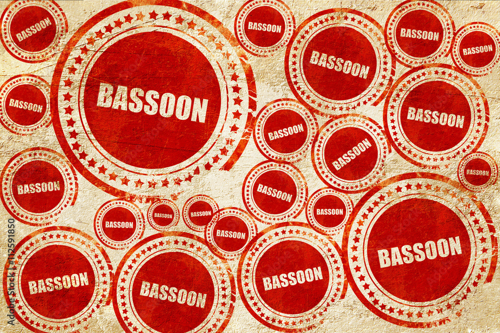 Obraz premium bassoon, red stamp on a grunge paper texture