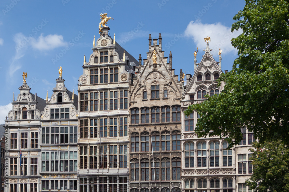 Facades of Guild buildings in the Grote Markt square