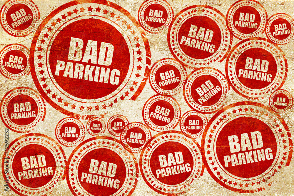 Obraz premium bad parking, red stamp on a grunge paper texture