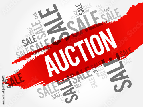 AUCTION words cloud, business concept background