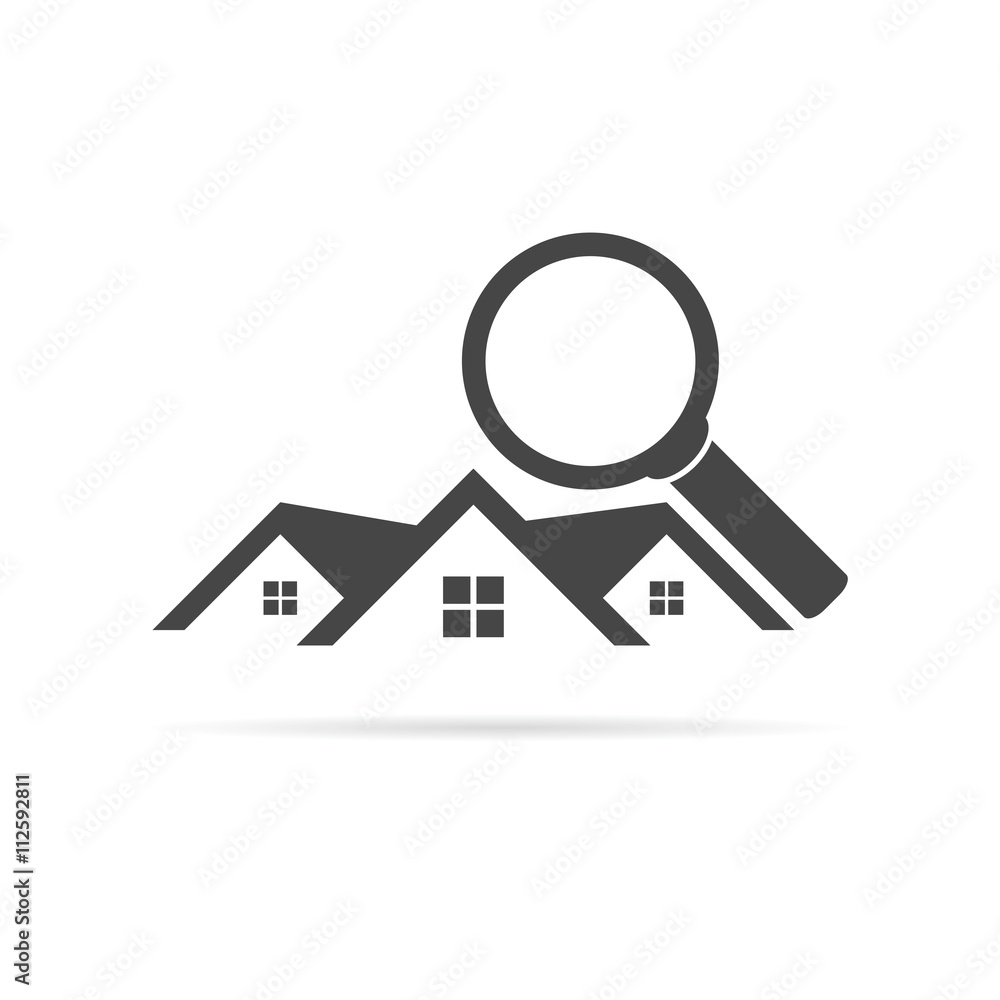 Real Estate vector logo, House search abstract concept Real Estate vector logo, House search abstract concept