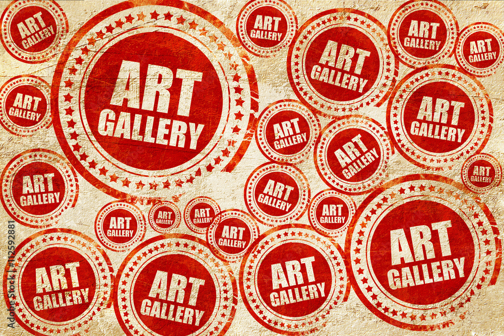Obraz premium art gallery, red stamp on a grunge paper texture