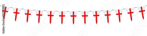Banner. Garland. Red, white. England. 