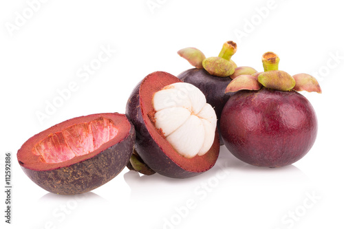 mangosteen fruit isolated on white