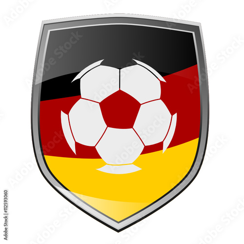 Deutsche Flagge mit einer Fussball Silhouette