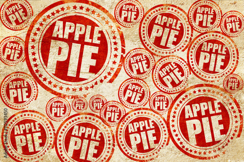 apple pie, red stamp on a grunge paper texture