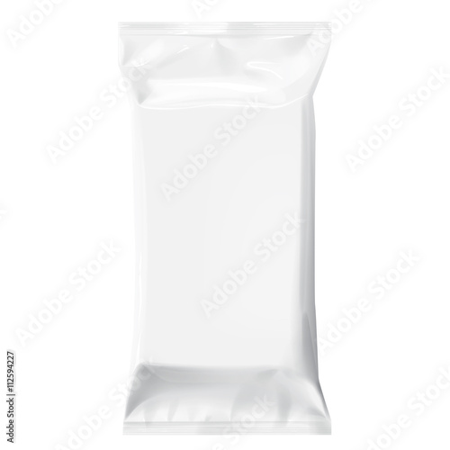 White Blank template Packaging Foil for wet wipes.
