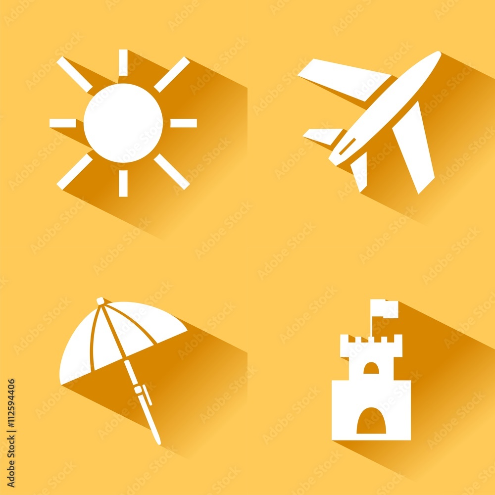 Conjunto de iconos de vacaciones de verano Conjunto de iconos de vacaciones de verano