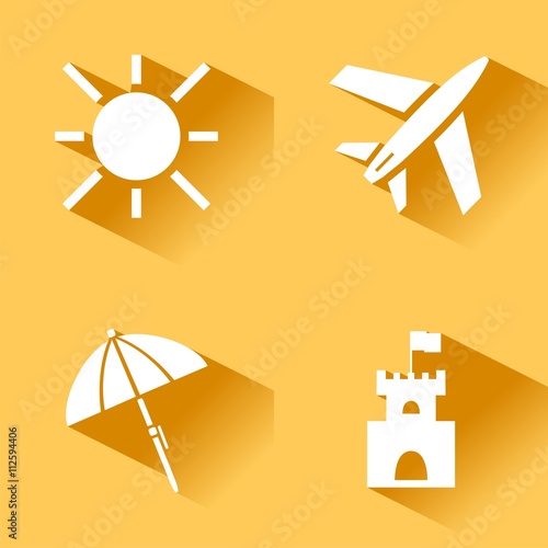 Conjunto de iconos de vacaciones de verano