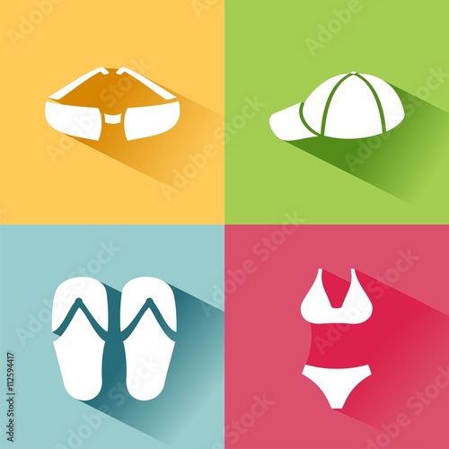 Conjunto de iconos de ropa de verano