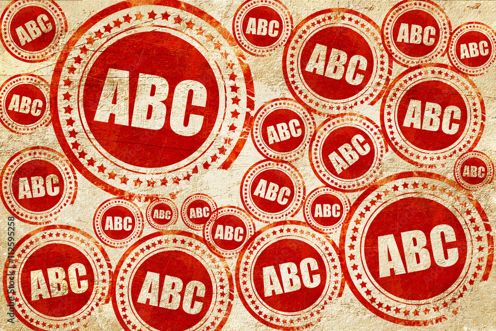 Obraz premium abc, red stamp on a grunge paper texture