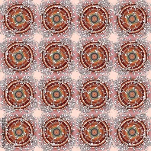 Abstract  art floral seamless pattern. Folk repeating background texture. Geometric print. Fabric design. Wallpaper