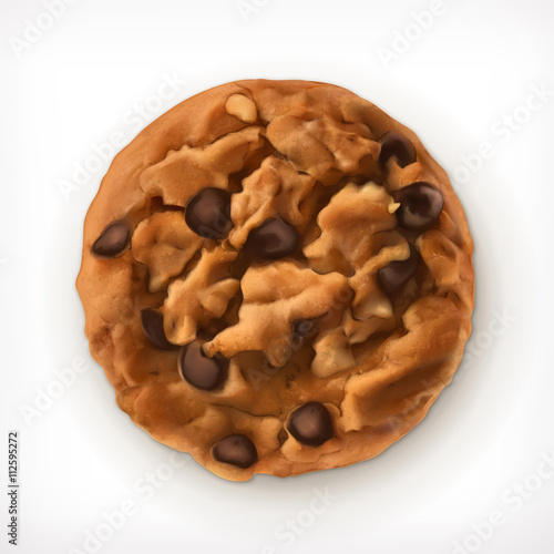 Chocolate cookies, vector icon