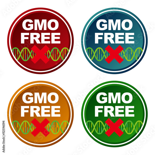 Genetically Modified Organisms(GMO) free, emblem or sticker icon