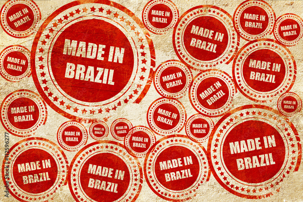 Made in brazil, red stamp on a grunge paper texture Made in brazil, red stamp on a grunge paper texture