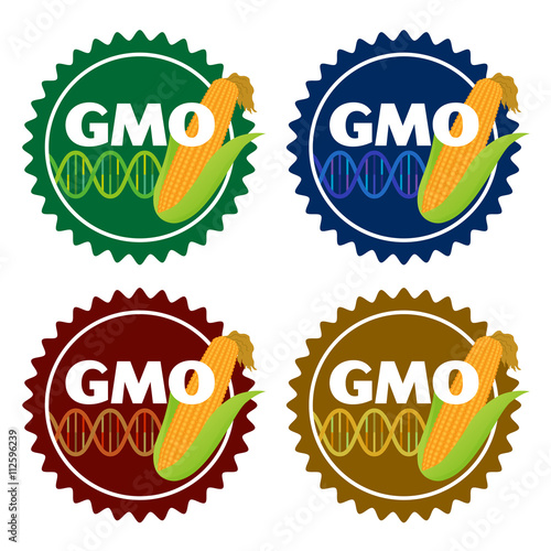 Genetically Modified Organisms (GMO) emblem or sticker icon