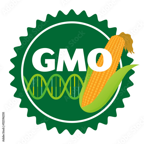 Genetically Modified Organisms (GMO) emblem or sticker icon
