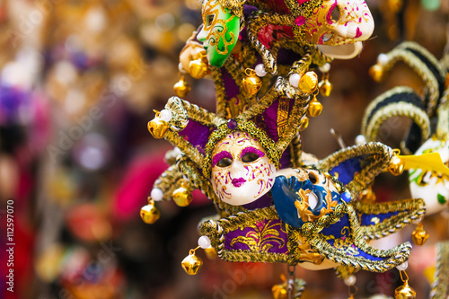 Small carnival masks, venetian souvenirs