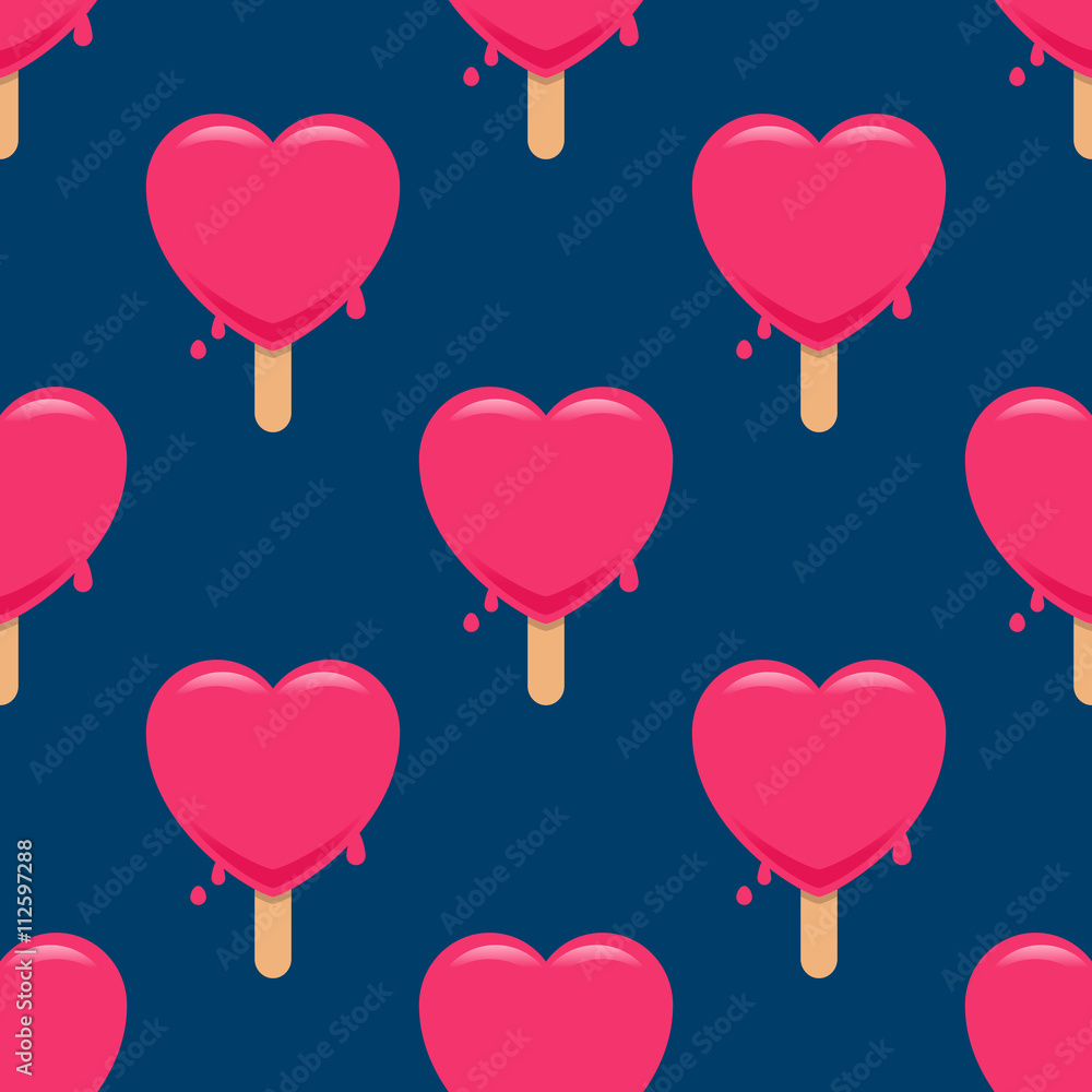 Icono plano patrón con polo corazón sobre fondo azul Icono plano patrón con polo corazón sobre fondo azul