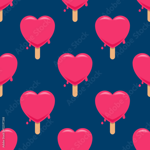 Icono plano patrón con polo corazón sobre fondo azul