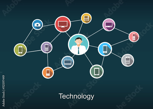 Technology network concept illustration.
