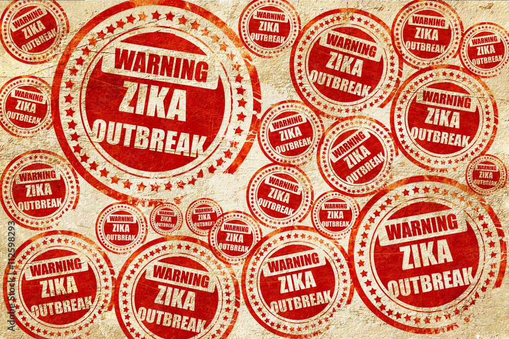 Obraz premium Zika virus concept background, red stamp on a grunge paper textu