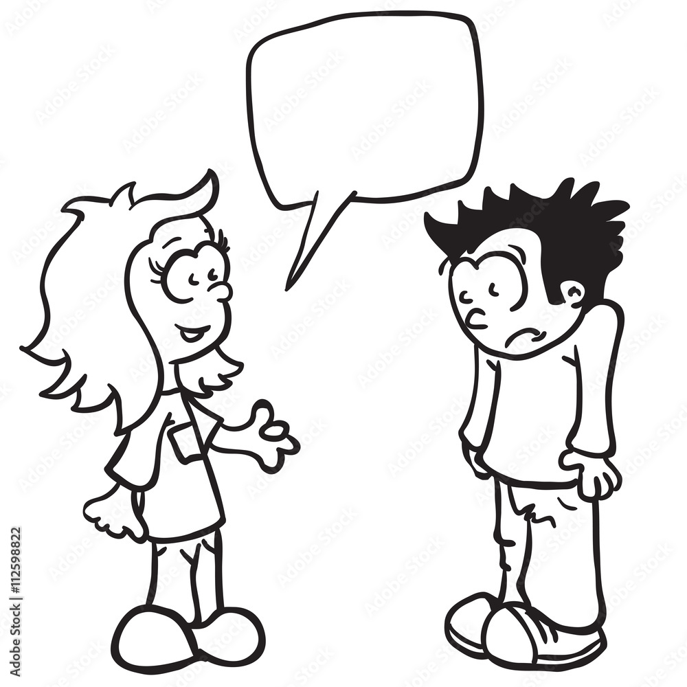 Boy Talking Clip Art Black And White