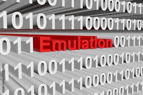 Valokuva emulation in the form of binary code, 3D illustration