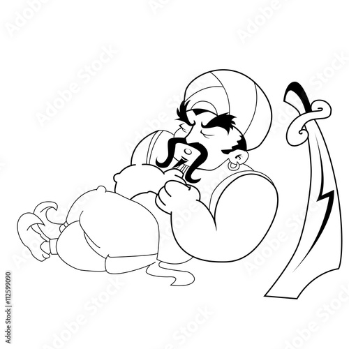 black and white janissary warrior sleeping