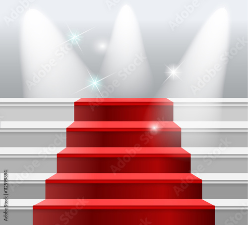 staircase with red carpet