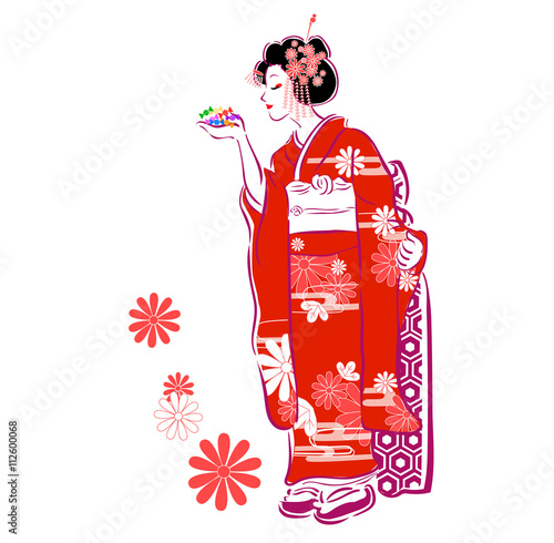 お菓子を持つ舞妓さん