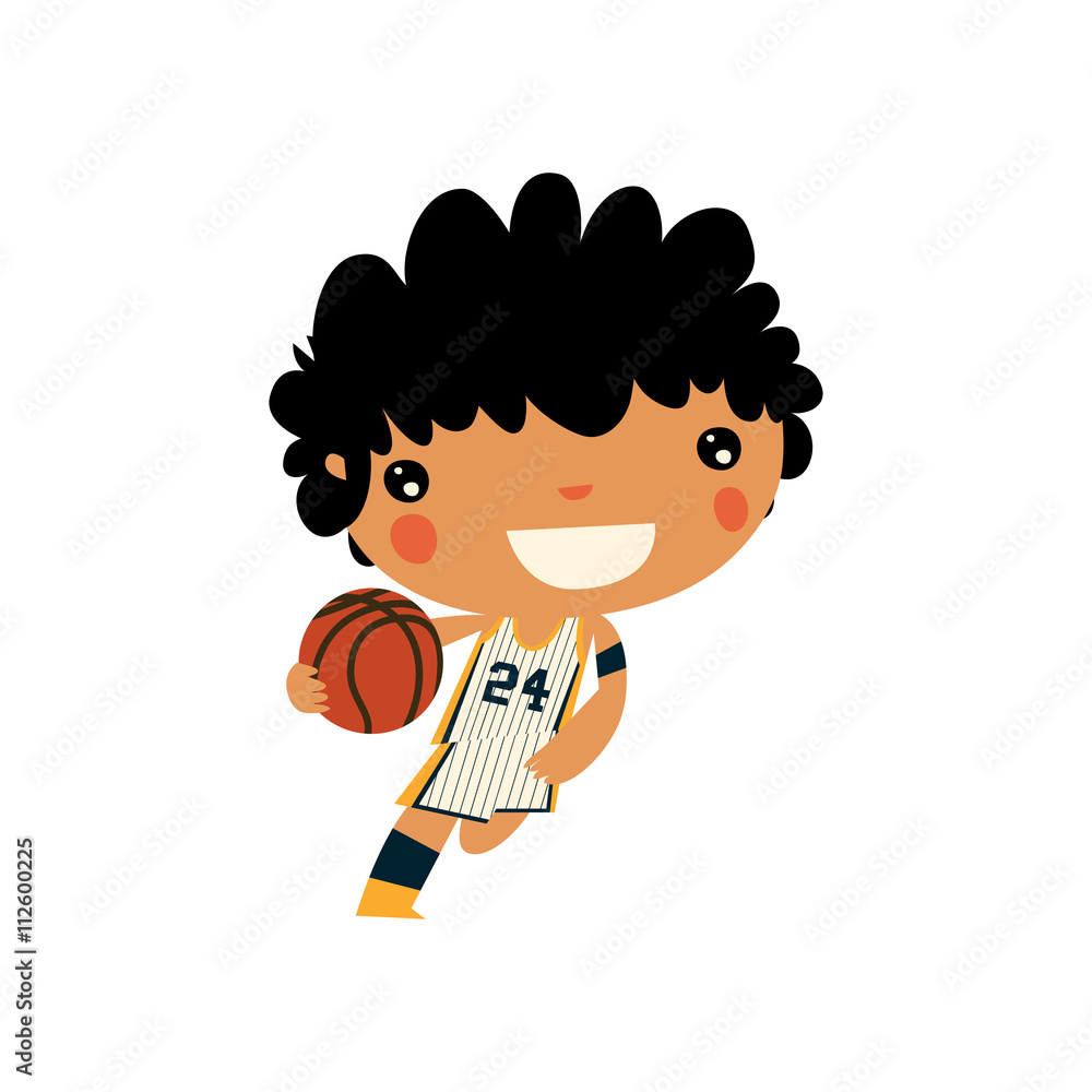 basketball player boy. cute flat character. basketball player boy. cute flat character.