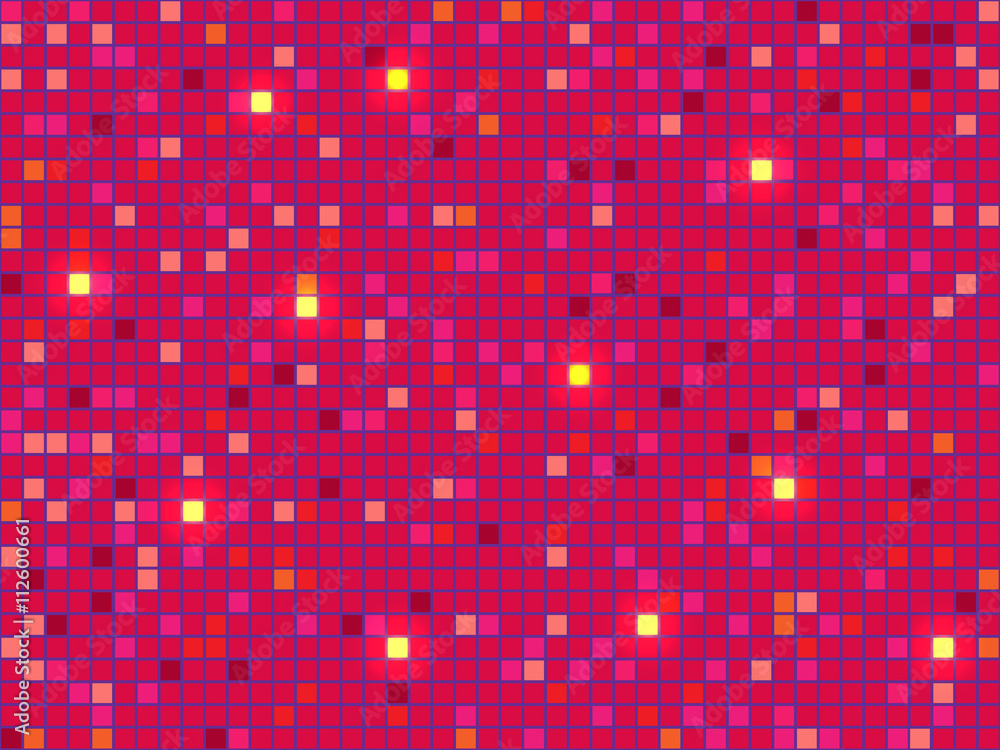 Red pixel mosaic background. Vector illustration. Red pixel mosaic background. Vector illustration.
