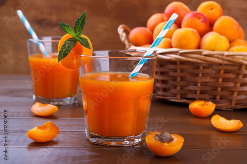 Fototapeta Fresh apricot juice