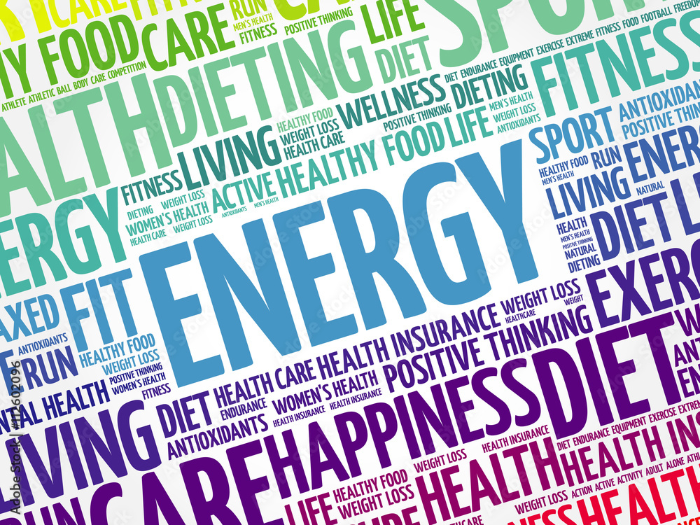 ENERGY word cloud, fitness, sport, health concept ENERGY word cloud, fitness, sport, health concept