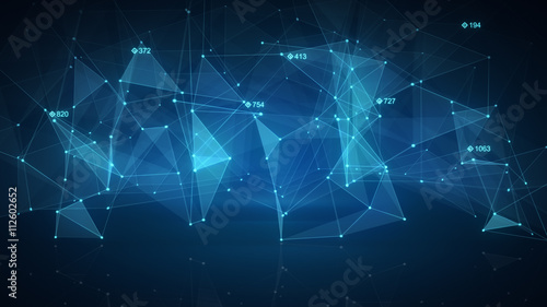 Blue network shape. Abstrac...