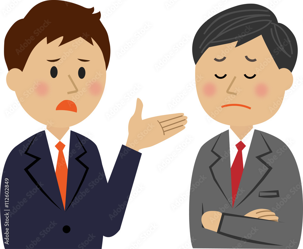 会話するスーツ姿の男性 会話するスーツ姿の男性