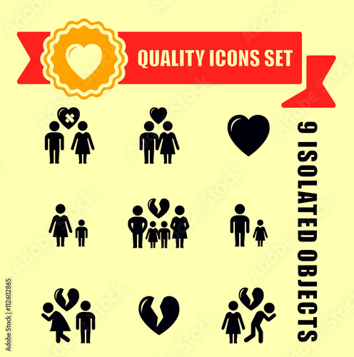 family concept quality icon set