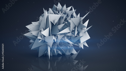 Polygonal shape abstract 3D...