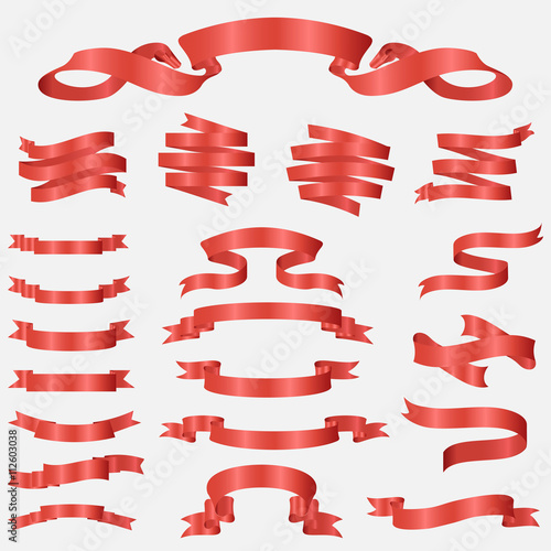 glossy ribbon vector banners set