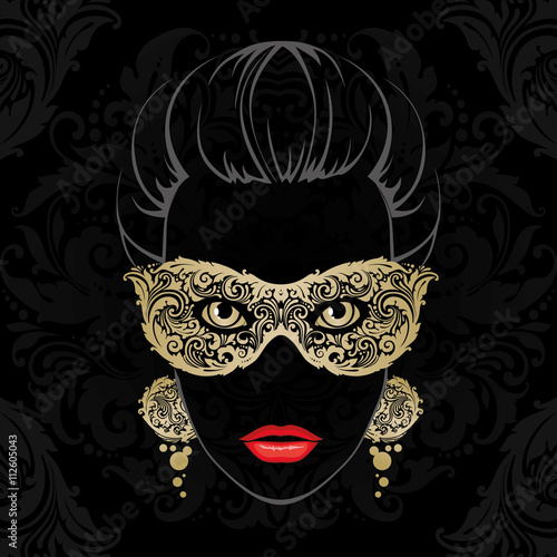 Woman in carnival mask