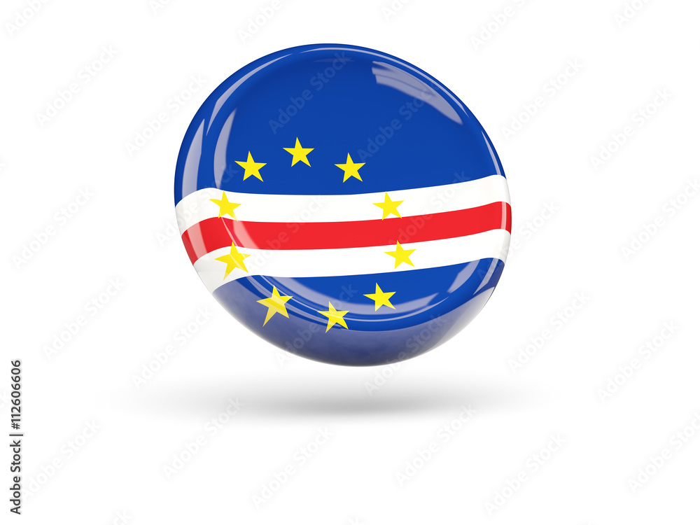 Obraz premium Flag of cape verde. Round icon