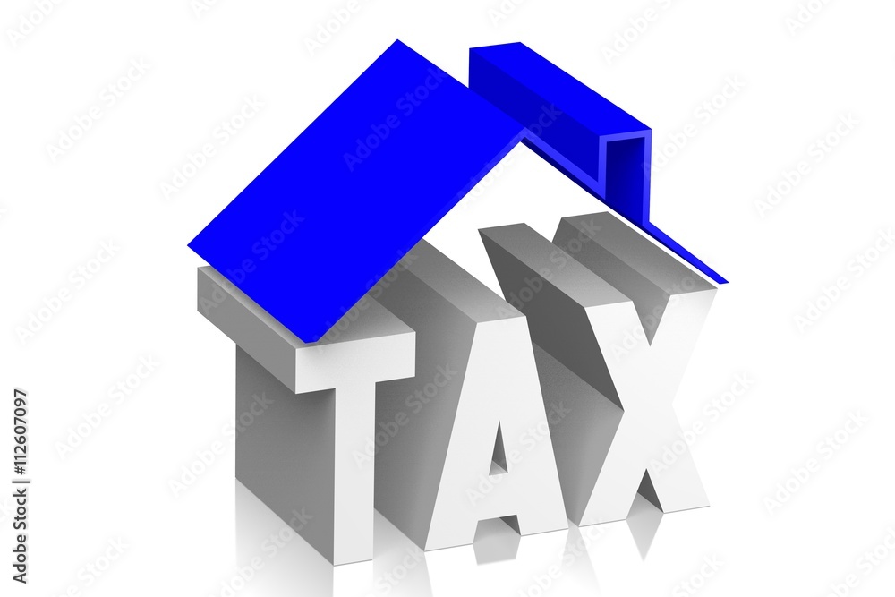 Naklejka premium 3D house tax concept