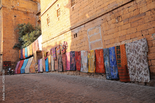 :Street vendor inside the Golden Fort of Jaisalmer, the famous fort in Jaisalmer, India.