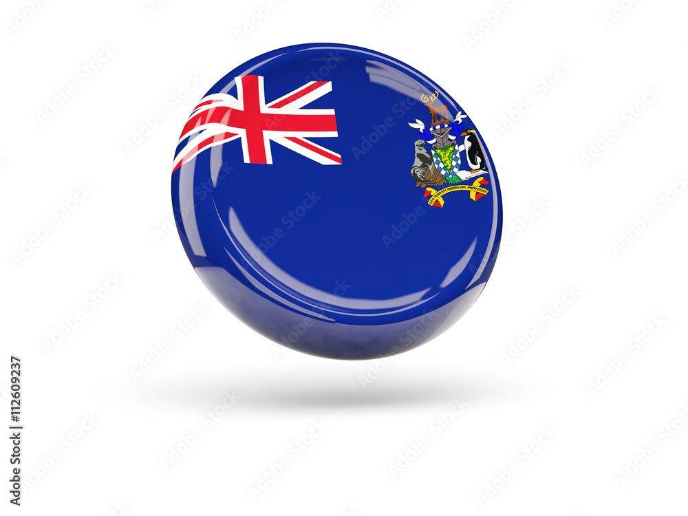 Flag of south georgia and the south sandwich islands. Round icon Flag of south georgia and the south sandwich islands. Round icon